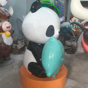 Sculpture de panda en fibre de verre, décoration animale à poser au sol pour les jardins d'enfants et les centres commerciaux - Product Image 4