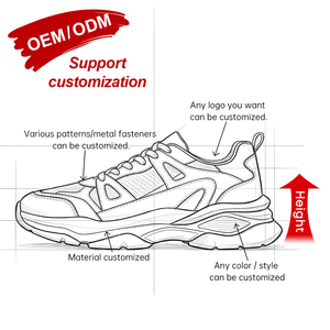 Chaussures décontractées à plateforme pour hommes, fabriquées sur mesure par une usine avec 30 ans d'expérience, rehaussant la taille de 7 cm, en cuir respirant, pour la marche, vente en gros - Product Image 2