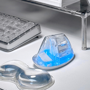 Droplet Wireless verticale <span class=keywords><strong>Mouse</strong></span> Bluetooth 2.4G Design ergonomico trasparente con retroilluminazione a LED RGB, ricaricabile, regolabile DPI - Product Image 4