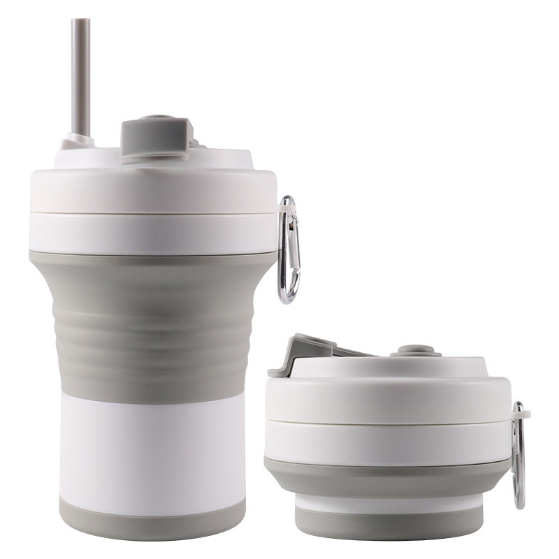 สีเทา พร้อมฝาและหลอด