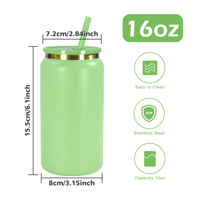 Gobelet en acier inoxydable personnalisé de 16 oz avec fond doré, vente en gros
