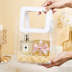 Bolsa de Mano Transparente de PVC de Alta Gama con Logotipo Personalizado, Modelo 041, para Regalos de Boda, Dulces y Recuerdos - Product Image 1