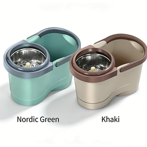 Mopa para el Hogar con Cubeta, de Uso Dual en Seco y Húmedo, para Limpiar Pisos de Madera en Sala de Estar y Baño, Mopa Giratoria Mágica de Microfibra - Product Image 6