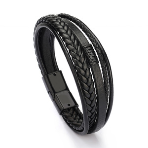<span class=keywords><strong>Bracciale</strong></span> da <span class=keywords><strong>Uomo</strong></span> in Pelle Intrecciata, Accessorio Maschile Fatto a Mano, Idea Regalo - Product Image 5