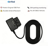 OBD zu USB-C Hardwire-Kit 12V 24V zu 5V Plug-and-Play für Dashcam DVR OBD-Anschluss Stromversorgung 24-Stunden-Parklicht Autoladegerät