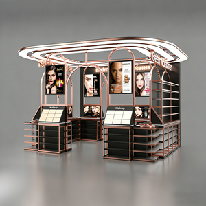 Edgy Luxe Cosmetics Boutique Featuring Tiered Open Shelves, Partial Enclosure Checkout, and Integrated LED Display Shelves - Product Image 2