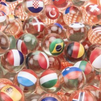 Vente chaude imprimé jouet verre marbre décor à la maison jouant teinté rond boule de verre jouet billes pour les enfants