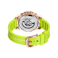 Montre mécanique automatique pour homme TOP Unique Hollow Design 3833, bracelet en silicone, étanche, chronographe, design tendance.
