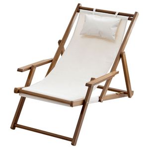 Chaise longue pliante en bambou de style chinois avec fonction de couchage pour une utilisation en extérieur, camping, balcon et cour - Product Image 1