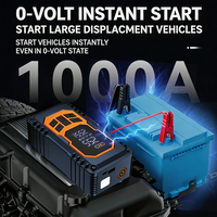 Démarreur de voiture intelligent avec écran numérique, pompe à air portable, booster de batterie automobile 15V, alimentation de secours avec compresseur et LED