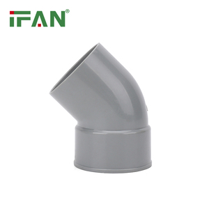 Raccord UPVC standard allemand IFAN <span class=keywords><strong>32</strong></span>-125mm raccord de tuyau en <span class=keywords><strong>PVC</strong></span> <span class=keywords><strong>coude</strong></span> à <span class=keywords><strong>45</strong></span> degrés raccords de plomberie <span class=keywords><strong>PVC</strong></span> - Product Image 2