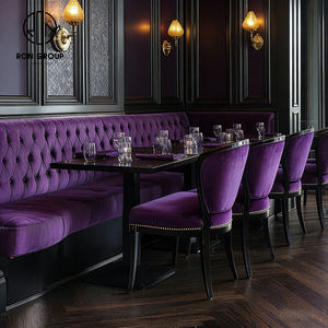 Juego de Mesa y Sillas de Piedra Sinterizada Cuadrada de Lujo, Color Púrpura Terciopelo, para Cafetería, Restaurante, Muebles de Sofá, Asientos de Cabina - Product Image 1