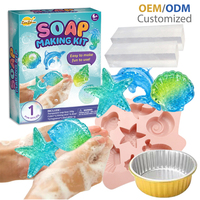 Kit de fabrication de savon DIY, moules en silicone sur le thème des animaux marins, jouet éducatif et créatif pour enfants, idéal pour les fêtes d'anniversaire, coffret cadeau