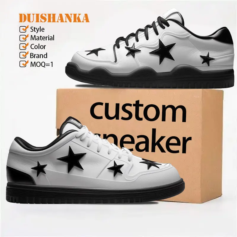 Personalizar los hombres en blanco del zapato Fabricantes de baloncesto Logotipo personalizado hombres zapato Hombres Low High Casual Sport Zapatillas de deporte de cuero