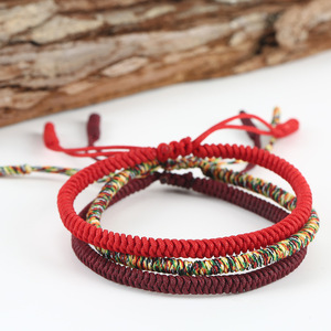 Vendita calda con <span class=keywords><strong>nodo</strong></span> di diamante intrecciato con cordoncino rosso Love braccialetto alla moda tibetano puntino portafortuna elemento cinese braccialetti per donna uomo - Product Image 4