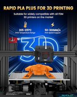 SUNLU PLA + 2.0 Mise à niveau du filament d'imprimante 3D 1KG (2.2lbs) Gris plus résistant 1.75mm PLA Plus Filament soigneusement enroulé 0.02mm