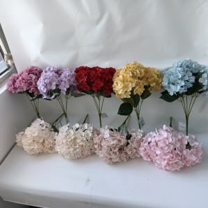 Bleu J-0430 5 Branches <span class=keywords><strong>Fleurs</strong></span> <span class=keywords><strong>Hortensia</strong></span> Arrangement Fleur Artificielle Bouquet <span class=keywords><strong>Hortensia</strong></span> Stabilisé <span class=keywords><strong>Fleurs</strong></span> En Soie - Product Image 3