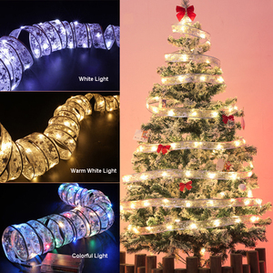 <span class=keywords><strong>LED</strong></span> giáng sinh Ribbon ánh sáng chuỗi Satin Màu Vàng cho ngoài trời Christmas Tree trang trí ĐÔI HOT giáng sinh đèn - Product Image 2