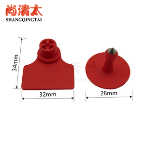 Tùy chỉnh đánh số tai đỏ Tag cho trang trại động vật cho lợn cừu ngựa con chó Thỏ làm bằng kim loại và TPU - Product Image 2