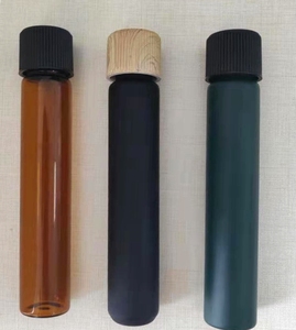 Tube en verre noir mat peint avec bouchon en plastique noir à sécurité enfant - Product Image 1