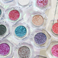 Palette de fards à paupières DIY en gros, pigments de paillettes en vrac, fards à paupières duo-chromes et multi-chromes, fards à paupières pressés scintillants