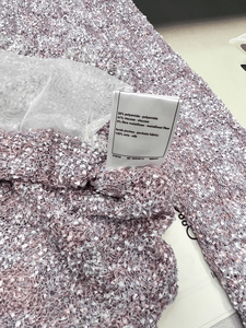 เสื้อคาร์ดิแกนผ้าทวีดสีม่วงอ่อนสำหรับผู้หญิง แขนยาว มีกระดุมและกระเป๋า คอกลม ทรงหลวม สวมใส่สบายๆ หรูหรา เหมาะสำหรับใส่ในชีวิตประจำวัน เสื้อคลุมตัวสั้น ไซส์ C - Product Image 5