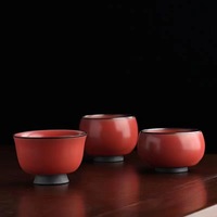 Tasse en céramique artisanale de type Ru, de qualité supérieure, faite à la main, en forme de fleur, rose, de style moderne, de la collection Dragon Bottom, modèle spécial Master, aux cinq éléments, issue d'un four officiel.