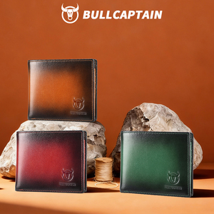 For Vintage Short Mens RFID Blocking Bifold Wallet Soft Genuine Leather Credit Card Flip up ID Coin <b>Purse</b> - Product Image 6