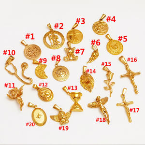 Bijoux à la mode Lion Rose Croix <span class=keywords><strong>Saint</strong></span> Christophe En Acier Inoxydable Charme Aile D'ange Or Boussole Pendentifs Méduse Collier Punk Chaud - Product Image 2