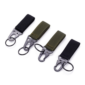 Porte-clés tactique en sangle de nylon, mousqueton de 100 mm de longueur, crochet de survie en plein air pour clés, sac à dos, ceinture, alpinisme - Product Image 2