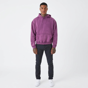 Sudadera con Capucha de Alta Calidad, 300 g/m², 100% Algodón, Manga Larga, Lavado Ácido, Estilo Urbano, con Logotipo Personalizado, para Hombre - Product Image 1
