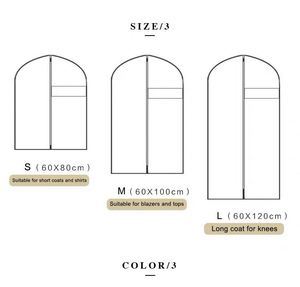 Housse de protection pour costume et robe avec poches, sac à vêtements en non-tissé pliable, vente en gros - Product Image 4