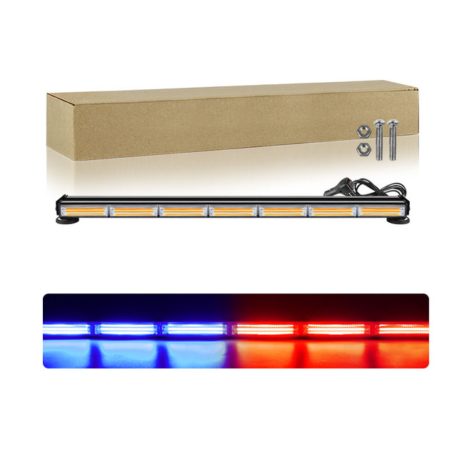 29inch LED Flashing Light Bar Offroad Truck Emergency Strobe Work Light Top Grille Lighting with Magnetic Base 12 24V