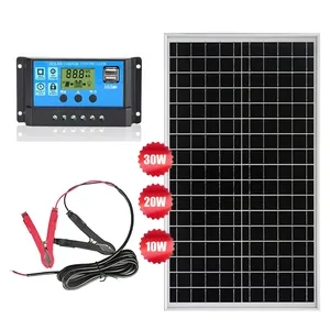 Wholesale 10W 20W 30W DIY 10A Simi Flexible Solar Charge Controller Mono Solar Panel Complete kit for Home RV Marine Boat