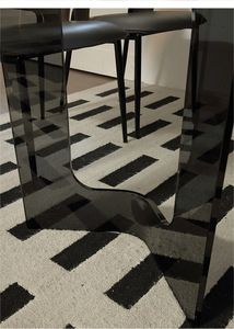 Delifeng-Mesa de comedor con placa de roca moderna y sencilla, mesa rectangular de acrílico negro de alta calidad para apartamento pequeño para sala de estar - Product Image 5