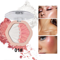 Poudre illuminatrice minérale naturelle en gros, teint clair, visage, corps, brillance, illuminateur bicolore, palette de maquillage, blush