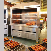 Rôtissoire brésilienne à température réglable, trois options de chauffage, plusieurs tailles pour buffet, restaurant, transformation de la viande