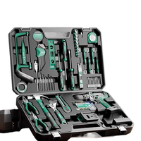 Kit d'outils multifonctionnel pour perceuse domestique avec batterie rechargeable, acier au carbone, garantie 1 an, personnalisable OEM