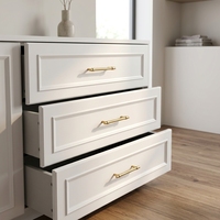 Poignée de meuble moderne en laiton, poignée longue en T pour armoire, tiroir, commode