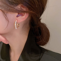 Nouvelle Tendance Boucles d'Oreilles Pendantes Grand Cœur Creux en Cristal pour Femmes Mode Coréenne Bijoux Artistiques Individuels Accessoires de Gros