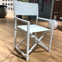 Chaise de balcon pliante en aluminium d'extérieur avec accoudoirs, chaise de réalisateur portable en alliage d'aluminium Tesla, dossier inclinable