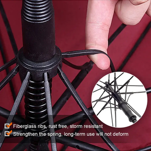 132cm 펼침 직경 이중 방풍 비즈니스 골프 우산 로고 각인 가능 강력한 방풍 방수 골프 우산 - Product Image 4