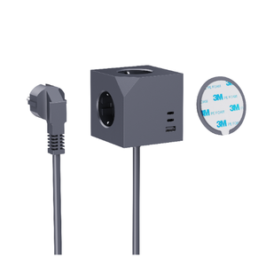 KC GS Modern EU Cube Power Strip with 3 Outlets 2 <b>USB</b> Ports Europe Standard Electrical Multi <b>Plug</b> Socket PD20W Extension Socket - Product Image 1