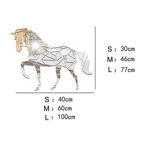 Papier peint <span class=keywords><strong>miroir</strong></span> 3d en acrylique, autocollant créatif, Animal cheval, décoration murale <span class=keywords><strong>de</strong></span> fond <span class=keywords><strong>de</strong></span> télévision, pour salon, Art <span class=keywords><strong>de</strong></span> maison, bricolage - Product Image 6