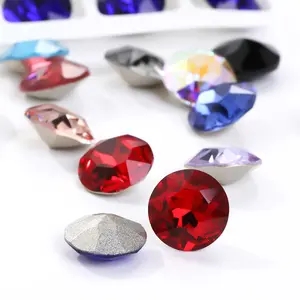 Xichuan Fabricação Gemstone Flor Redonda K9 Pedrinhas Cristal Para Venda Ponto de Volta Fantasia Pedra Para A Tomada de Pingente