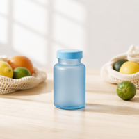 Flacon en plastique transparent givré de 120 ml pour comprimés, capsules, médicaments, pilules, vitamines, produits pharmaceutiques