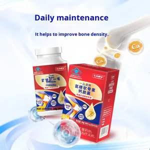 แคปซูลกลูโคซามีนซัลเฟต คอนดรอยติน แคลเซียม OEM ODM สำหรับวัยกลางคนและผู้สูงอายุ ช่วยเพิ่มความหนาแน่นของกระดูก 400 มก. 60 แคปซูล 24 เดือน - Product Image 1