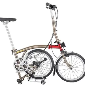 16 inch Folding bicycle three-section plegable high carbon steel belt tugboat shelf inside three outer two variable speed bicyc