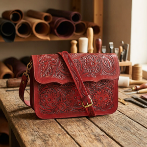 Bolso de Cuero Genuino para Mujer, Marca BS INTERNATIONAL, Estilo Indio, Cierre de Cremallera, Logotipo, Impermeable, para Uso Diario, Modelo 7 - Product Image 1