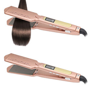 مكواة شعر سيراميك احترافية فاخرة بلون ذهبي شامباني أنيق، مكواة مسطحة متعددة الوظائف - Product Image 5